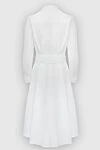 Peserico White cotton dress for women - belt. textured insert at the back, bow. 97% cotton, 3% elastane. Country of manufacture: Italy. Care: specialized cleaning - photo 7