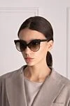 Окуляри з пластику та металу коричневі Bottega Veneta - ефект омбре. захист від ультрафіолету. пластик, метал. Країна виробник: Італія. Догляд: спеціалізоване чищення - фото 2