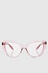 Alexander McQueen Women's frame for glasses pink in the shape of a cat's eye - logo on the bracket. Additional: UV protection. plastic, metal. Country of manufacture: Italy. Care: specialized cleaning - photo 1