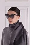 Окуляри cat-eye для захисту від сонця сірі жіночі Bottega Veneta - Логотип. Ацетат. Темні. Країна виробник: Італія. Догляд: спеціалізоване чищення - фото 2