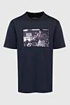 Limitato Men's blue cotton t-shirt with print (markdown) - printed pattern. 100% cotton. Country of manufacture: Italy. Care: specialized cleaning - photo 1