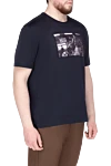 Limitato Men's blue cotton t-shirt with print (markdown) - printed pattern. 100% cotton. Country of manufacture: Italy. Care: specialized cleaning - photo 3
