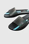 Corneliani Black polyamide flip flops for men - embossed logo. polyamide (PM). polyurethane. Country of manufacture: Italy. Care: specialized cleaning - photo 5