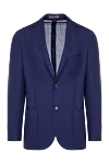 Corneliani Blue wool jacket for men - 100% wool. two buttons. Country of manufacture: Italy. Care: specialized cleaning - photo 1