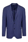 Corneliani Blue wool jacket for men - 100% wool. two buttons. two side pockets, chest pocket. Country of manufacture: Italy. Care: specialized cleaning - photo 1