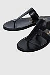 Tom Ford Women's leather flip-flops with stitching, black - stitching. leather. Heel height: 2 cm. polyurethane. Country of manufacture: Italy. Care: specialized cleaning - photo 5