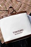 Tom Ford Сумка белая - логотип, контрастная вставка. молния. 95%-текстиль. 5%-натуральная кожа. Страна производитель: Италия. Уход: специализированная чистка - фото 7