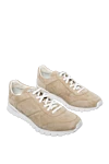 Kiton Beige nubuck sneakers for men - contrast sole. 100% leather. laces. height 2 cm. Country of manufacture: Italy. Care: specialized cleaning - photo 3