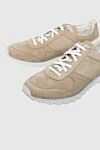 Kiton Beige nubuck sneakers for men - contrast sole. 100% leather. laces. height 2 cm. Country of manufacture: Italy. Care: specialized cleaning - photo 5