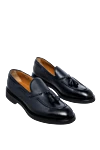 Doucal`s Blue leather loafers for men - tassels. heel height 2 cm. 100% leather. Insole: leather. Country of manufacture: Italy. Care: specialized cleaning - photo 3