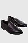 Doucal`s Black leather loafers for men - heel height 2 cm, fur lining. 100% leather. Insole: leather. Country of manufacture: Italy. Care: specialized cleaning - photo 3