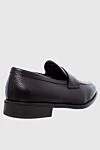 Black leather loafers for men Doucal`s - heel height 2 cm, fur lining. 100% leather. Insole: leather. Country of manufacture: Italy. Care: specialized cleaning - photo 4