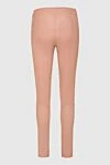 Women's leather leggings in pink DROMe - 100% leather. elastic belt. Country of manufacture: Italy. Care: specialized cleaning - photo 6