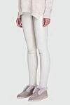 DROMe White leather pants for women - 100% leather. elastic belt. Country of manufacture: Italy. Care: specialized cleaning - photo 3