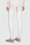 White leather pants for women DROMe - 100% leather. elastic belt. Country of manufacture: Italy. Care: specialized cleaning - photo 4