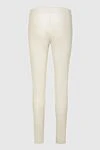 White leather pants for women DROMe - 100% leather. elastic belt. Country of manufacture: Italy. Care: specialized cleaning - photo 6