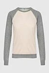 Peserico Beige jumper for women - contrasting inserts. 78% wool, 21% viscose, 1% polyester. Country of manufacture: Italy. Care: specialized cleaning - photo 1