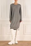 Gray dress for women Peserico - V-neck. 70% wool, 20% silk, 10% cashmere. Country of manufacture: Italy. Care: specialized cleaning - photo 2