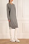 Peserico Gray dress for women - V-neck. 70% wool, 20% silk, 10% cashmere. Country of manufacture: Italy. Care: specialized cleaning - photo 3