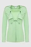 Bottega Veneta Women's blouse with ruffles green - frills. Fastener: hooks. 95%viscose, 5%elastane. Country of manufacture: Italy. Care: specialized cleaning - photo 1