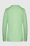 Women's blouse with ruffles green Bottega Veneta - frills. Fastener: hooks. 95%viscose, 5%elastane. Country of manufacture: Italy. Care: specialized cleaning - photo 6