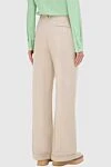 Bottega Veneta Women's straight wool trousers beige - two side pockets. cotton. zipper. Country of manufacture: Italy. Care: specialized cleaning - photo 3