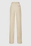 Women's straight wool trousers beige Bottega Veneta - two side pockets. cotton. zipper. Country of manufacture: Italy. Care: specialized cleaning - photo 6