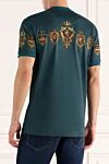 Dolce & Gabbana Чоловічі бірюзові футболки з барочним принтом і геральдичними медальйонами. (уцінка) - логотип, принт малюнку. 100% бавовна. Країна виробник: Італія. Догляд: спеціалізоване чищення - фото 5
