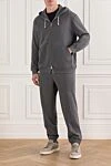Knitted suit with a hood and a two-way zipper Brunello Cucinelli - Hood. 93% cotton, 7% polyamide. Closure: Drawstring, zipper. Four side pockets. Country of manufacture: Italy. Care: specialized cleaning - photo 2