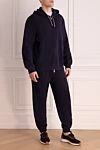 Brunello Cucinelli Sports suit for men made of cotton and polyamide blue - Hood. 93% cotton, 7% polyamide. Closure: Drawstring, zipper. Four side pockets. Country of manufacture: Italy. Care: specialized cleaning - photo 3
