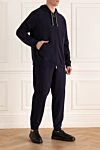 Brunello Cucinelli Костюм спортивний чоловічий з бавовни та поліаміду синій - Капюшон. 93% бавовна, 7% поліамід. Куліска, блискавка. Чотири бічні кишені. Країна виробник: Італія. Догляд: спеціалізоване чищення - фото 3