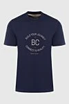 Brunello Cucinelli Футболка из хлопка синяя мужская - лого. 100% хлопок. Страна производитель: Италия. Уход: специализированная чистка - фото 1