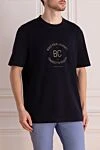 Brunello Cucinelli Футболка из хлопка синяя мужская - лого. 100% хлопок. Страна производитель: Италия. Уход: специализированная чистка - фото 3