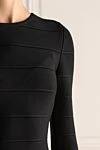 Herve Leger Black dress for women - zipper. 90% viscose, 9% nylon, 1% spandex. Country of manufacture: Italy. Care: specialized cleaning - photo 5