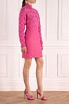 Herve Leger Pink nylon and polyester dress for women - zipper. voluminous sleeves, textured surface. 58% nylon, 42% polyester. Country of manufacture: Italy. Care: specialized cleaning - photo 3