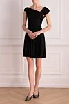 Black viscose dress for women Dior - hidden zipper. asymmetry. 100% viscose. Country of manufacture: Italy. Care: specialized cleaning - photo 2