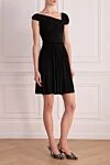 Dior Black viscose dress for women - hidden zipper. asymmetry. 100% viscose. Country of manufacture: Italy. Care: specialized cleaning - photo 3