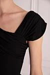 Dior Black viscose dress for women - hidden zipper. asymmetry. 100% viscose. Country of manufacture: Italy. Care: specialized cleaning - photo 5