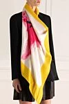 Yellow silk scarf for women Dior - logo. 100% silk. Country of manufacture: Italy. Care: specialized cleaning - photo 2
