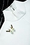 Dior Серьги из металла белые женские - Логотип. металл, жемчужины, кристаллы. гвоздик. Страна производитель: Франция. Уход: специализированная чистка - фото 5