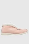 Cesare di Napoli Pink leather and fur loafers for women - contrasting sole, fur. leather, fur. Heel height: 2 cm. Country of manufacture: Italy. Care: specialized cleaning - photo 1