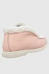 Pink leather and fur loafers for women Cesare di Napoli - contrasting sole, fur. leather, fur. Heel height: 2 cm. Country of manufacture: Italy. Care: specialized cleaning - photo 4