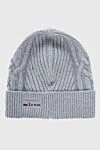 Kiton Gray woolen hat for men - Logo Patch. 100% wool. Country of manufacture: Italy. Care: specialized cleaning - photo 1