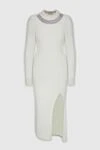 Giuseppe Di Morabito White wool and polyamide dress for women - crystal decorations. 60% wool, 40% polyamide. Country of manufacture: Italy. Care: specialized cleaning - photo 1