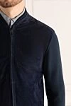 Torras Кардиган мужской из замши и шерсти синий - Вставки из замши. 50% шерсть, 50% замша. Молния. Два боковых кармана. Страна производитель: Испания. Уход: специализированная чистка - фото 5