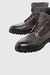 Doucal`s Gray leather men's boots - 100% leather. Lace-up. Sole Height: 2 cm. Outsole: Other materials. Country of manufacture: Italy. Care: specialized cleaning - photo 5