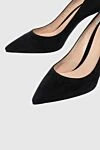 Gianvito Rossi Classic women's black nubuck pumps - logo on the insole. nubuck. Heel height: 7 centimeters. Country of manufacture: Italy. Care: specialized cleaning - photo 5