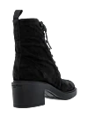 Women's black nubuck boots with laces Gianvito Rossi - nubuck. Heel height: 2 centimeters. lacing. Country of manufacture: Italy. Care: specialized cleaning - photo 4