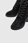 Gianvito Rossi Women's black nubuck boots with laces - nubuck. Heel height: 2 centimeters. lacing. Country of manufacture: Italy. Care: specialized cleaning - photo 5