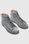 Gianvito Rossi Women's nubuck sneakers in gray - logo. nubuck. lacing. Country of manufacture: Italy. Care: specialized cleaning - photo 3